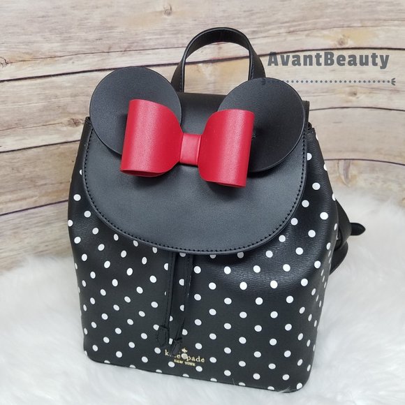 Disney polka dots black kate spade new york minnie mouse bag backpack white main image 11